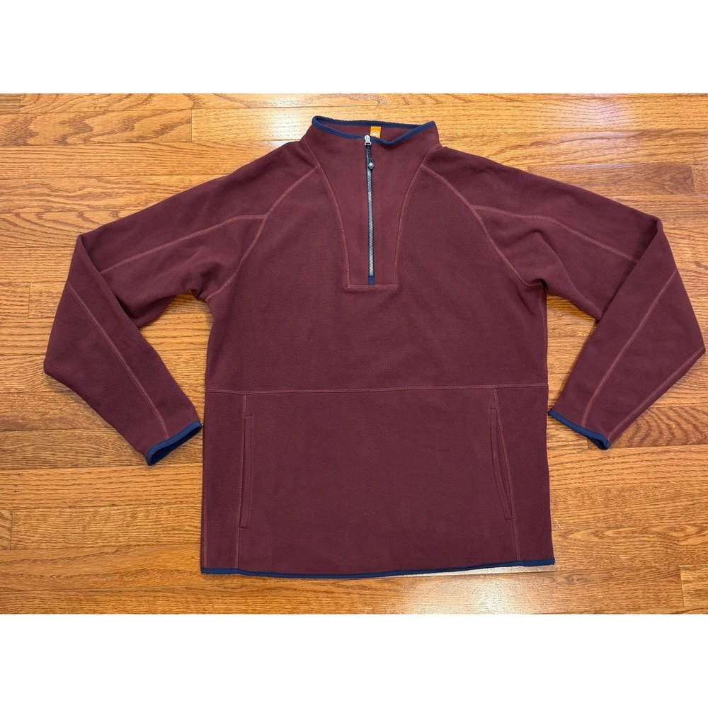 Peter Millar Pullover Men Medium Burgundy Thermal Flow Micro Fleece 1/2 Zip Golf
